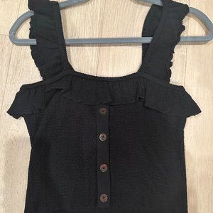 Black Top with Ruffle detail